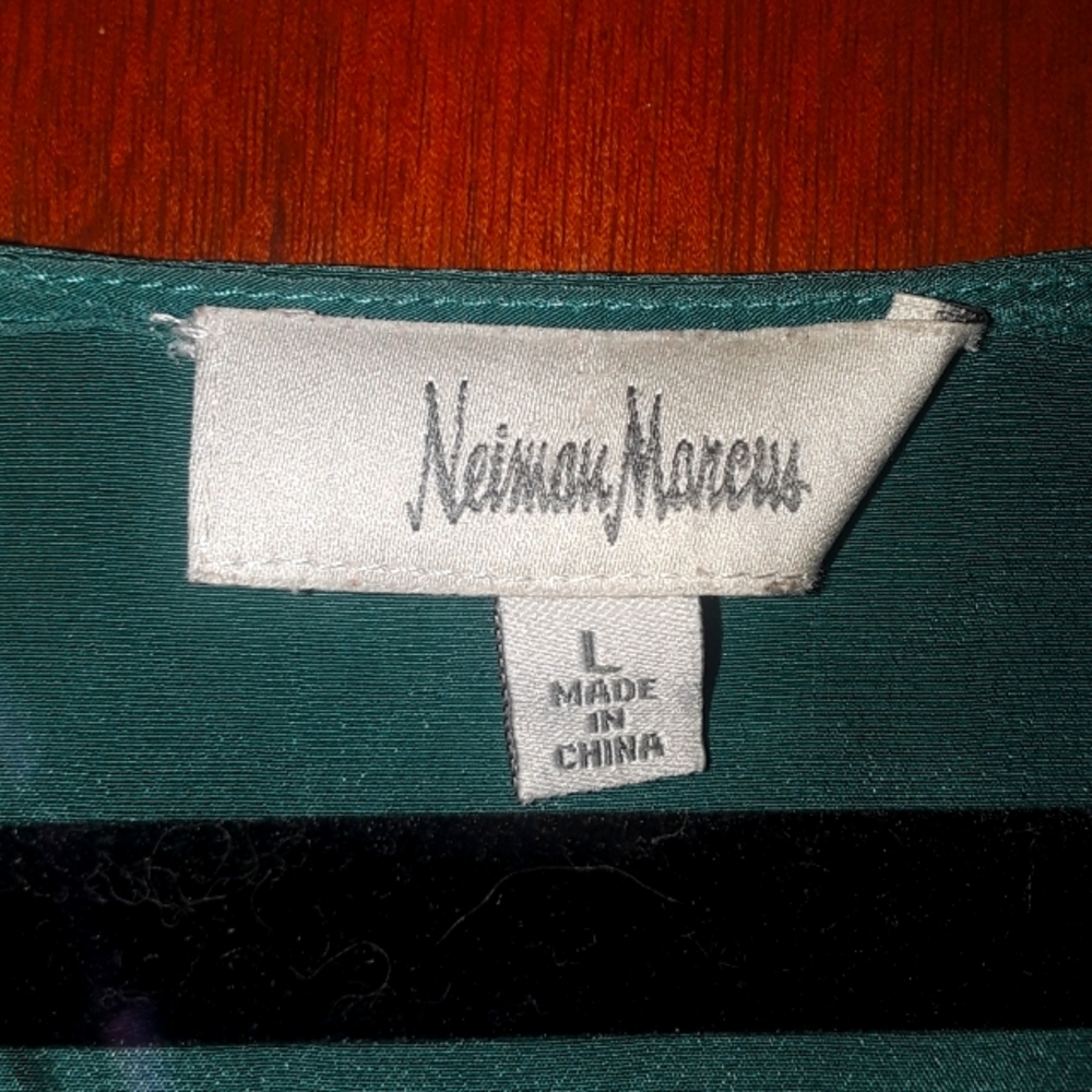 Flowy  silk color blockNeiman's Marcus blouse